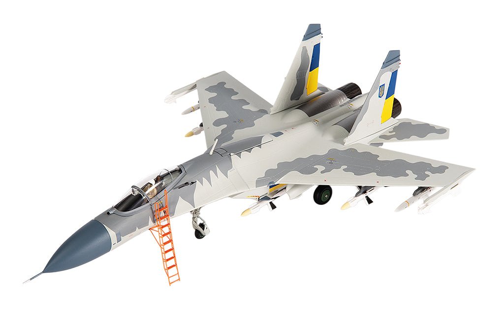 Sukhoi Su-27 Flanker Aircraft "Ukraine War" (2023) Ukrainian Air Forces 1/72 Diecast Model by JC Wings-JC Wings-ModelCars.com