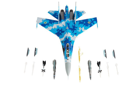 Sukhoi Su-27UB Flanker Aircraft "831st Tactical Aviation Brigade" (2017) Ukrainian Air Forces 1/72 Diecast Model by JC Wings-JC Wings-ModelCars.com
