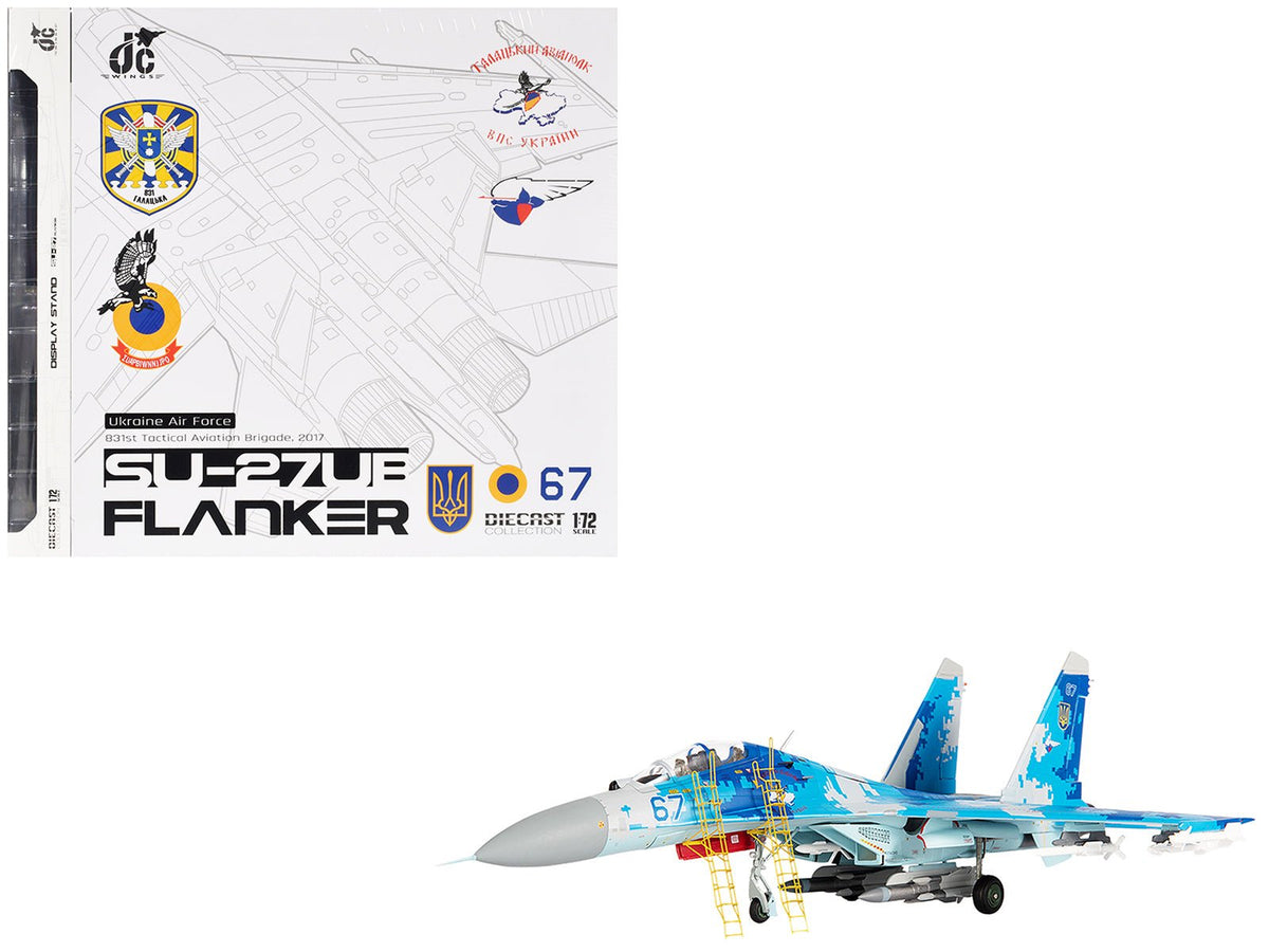 Sukhoi Su-27UB Flanker Aircraft "831st Tactical Aviation Brigade" (2017) Ukrainian Air Forces 1/72 Diecast Model by JC Wings-JC Wings-ModelCars.com