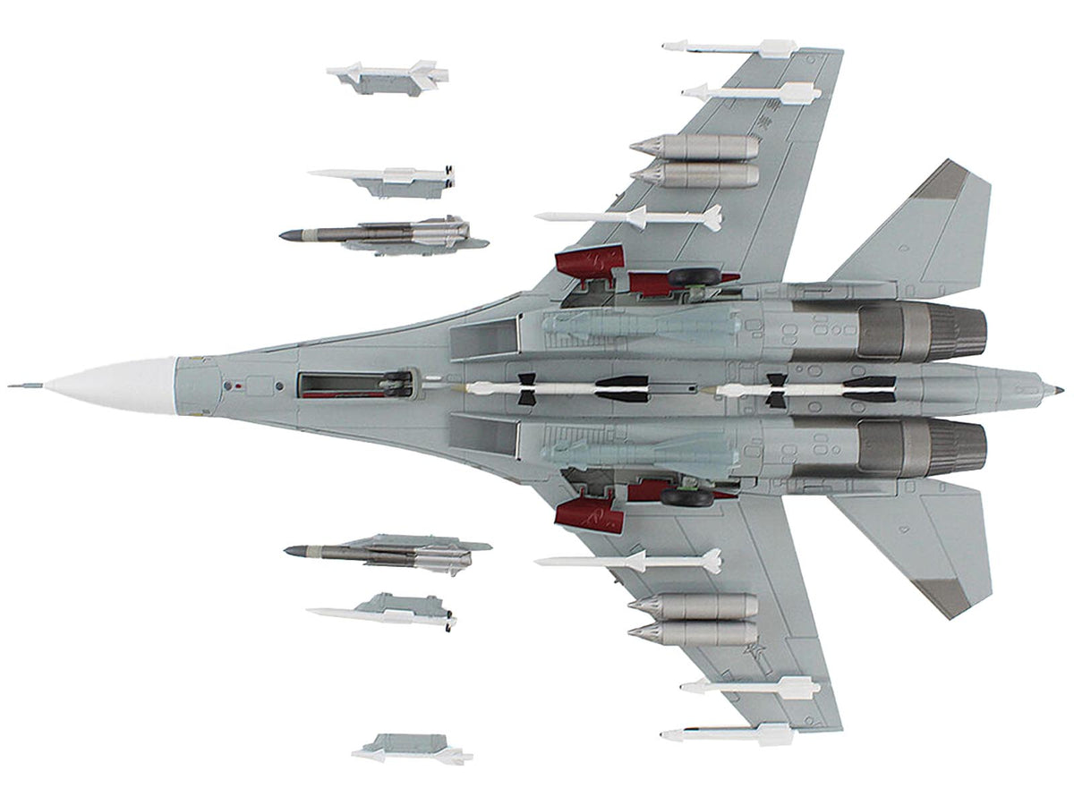 Sukhoi Su-30MK2 Flanker-G Fighter Aircraft "White 17 China" (2022) People's Liberation Army Naval Air Force (PLANAF) "Air Power Series" 1/72 Diecast Model by Hobby Master-Hobby Master-ModelCars.com