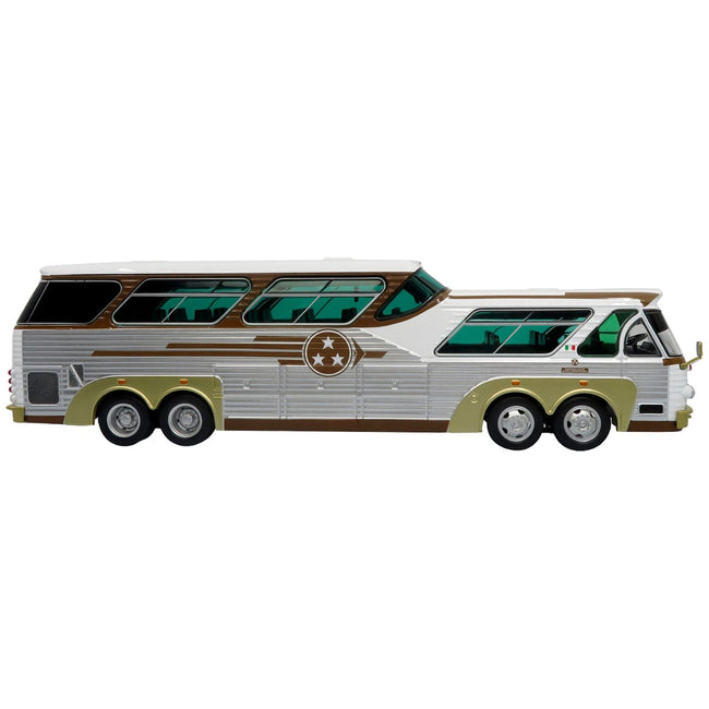 Sultana TM 44 - 18 SP Panoramico Coach Bus "Tres Estrellas de Oro" White and Brown with Silver Sides "The Bus & Motorcoach Collection" 1/43 Diecast Model by Iconic Replicas - Iconic Replicas - ModelCars.com