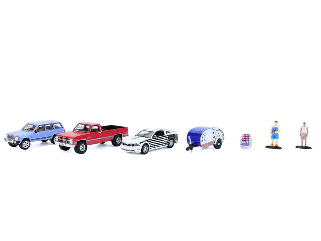 "Summer Cookout Diorama" Set of 7 pieces 1/64 Diecast Model Cars by Greenlight-Greenlight-ModelCars.com