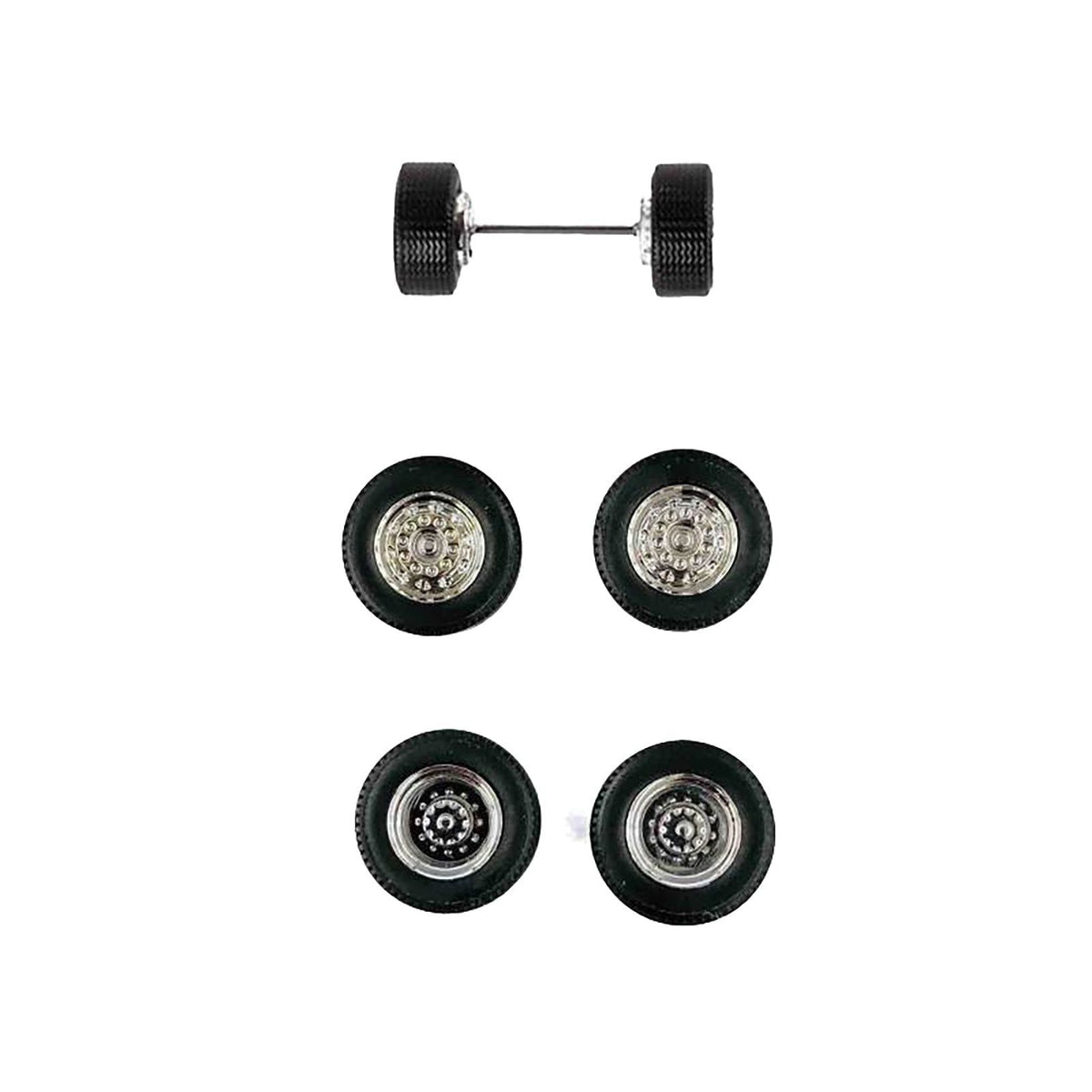 Super Singles with Fronts Sets of Wheels (10 Sets) 1/87 (HO) Plastic Model by Promotex-Promotex-ModelCars.com