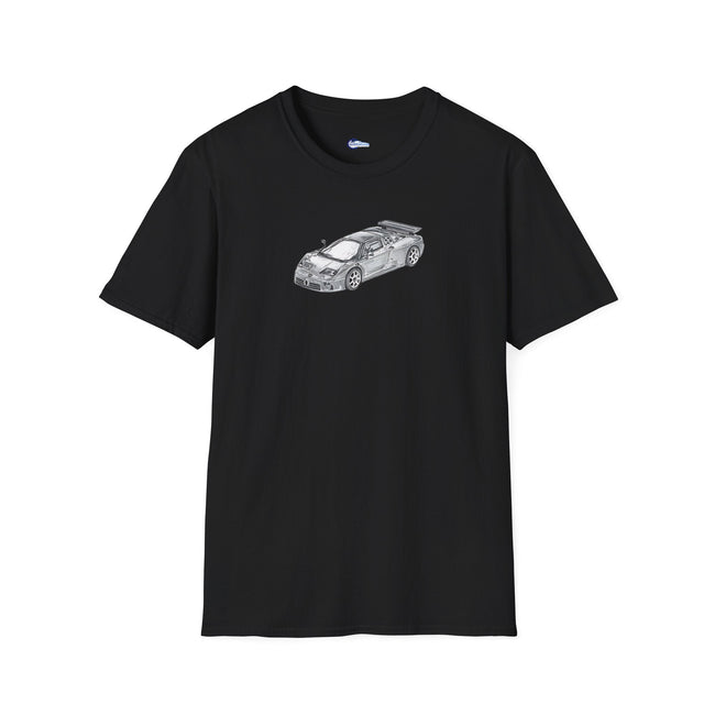 Supercar T-Shirt - Bugatti EB110 Inspired - Dark Gray - Unisex-Modelcars.com-ModelCars.com