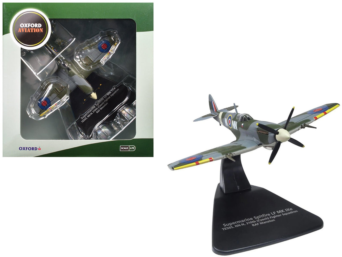 Supermarine Spitfire LF MK IXe Fighter Aircraft "TE565 10th (Czech) Fighter Squadron RAF Manston" Royal Air Force 1/72 Diecast Model Airplane by Oxford Diecast-Oxford Diecast-ModelCars.com