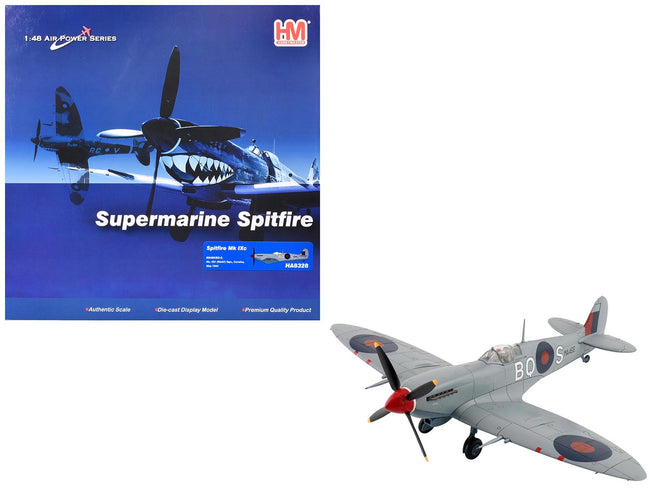 Supermarine Spitfire Mk IXc Fighter Aircraft "MA466 BQ-S No. 451 Squadron Corsica" (1944) Royal Australian Air Force "Air Power Series" 1/48 Diecast Model by Hobby Master-Hobby Master-ModelCars.com