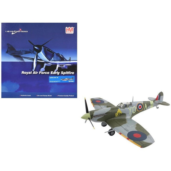 Supermarine Spitfire Mk Vb Fighter Aircraft "EN921 Flying Officer Jack Sheppard No. 401 Squadron" (1943) Royal Canadian Air Force "Air Power Series" 1/48 Diecast Model by Hobby Master-Hobby Master-ModelCars.com