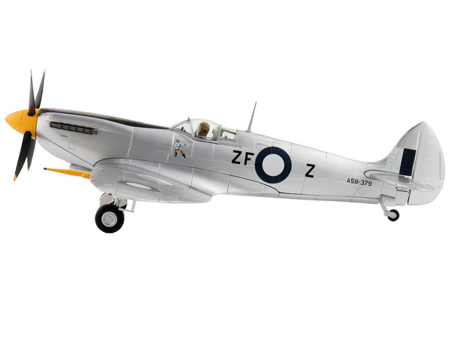 Supermarine Spitfire Mk VIII Fighter Aircraft "A53-379 Flight Lieutenant David Glaser No. 549 Squadron Strauss Airstrip" (1944) Royal Australian Air Force "Air Power Series" 1/48 Diecast Model by Hobby Master-Hobby Master-ModelCars.com