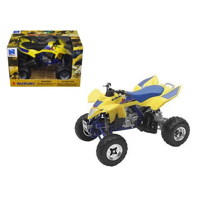 Suzuki Quad Racer R450 ATV Yellow and Blue 1/12 Diecast Model by New Ray - New Ray - ModelCars.com