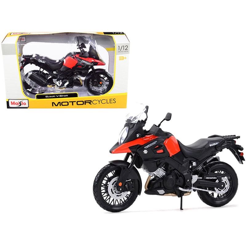 Suzuki V - Strom Red and Black 1/12 Diecast Motorcycle Model by Maisto - Maisto - ModelCars.com