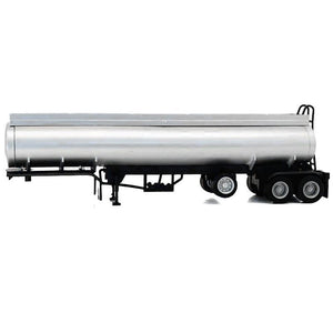 Tag-Axle Elliptical Tanker Trailer Silver 1/87 (HO) Plastic Model by Promotex
