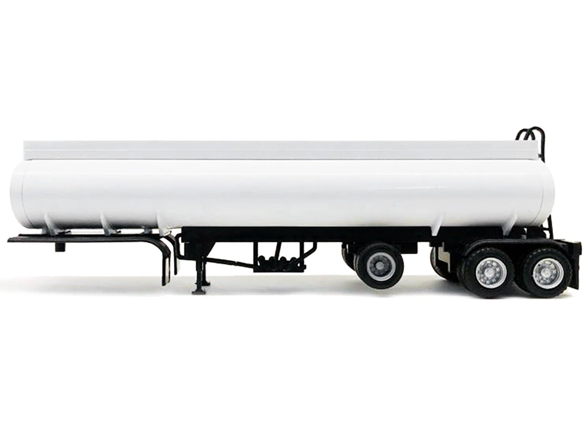 Tag-Axle Elliptical Tanker Trailer White 1/87 (HO) Plastic Model by Promotex-Promotex-ModelCars.com