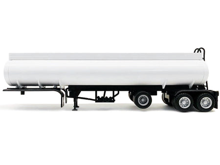 Tag-Axle Elliptical Tanker Trailer White 1/87 (HO) Plastic Model by Promotex-Promotex-ModelCars.com