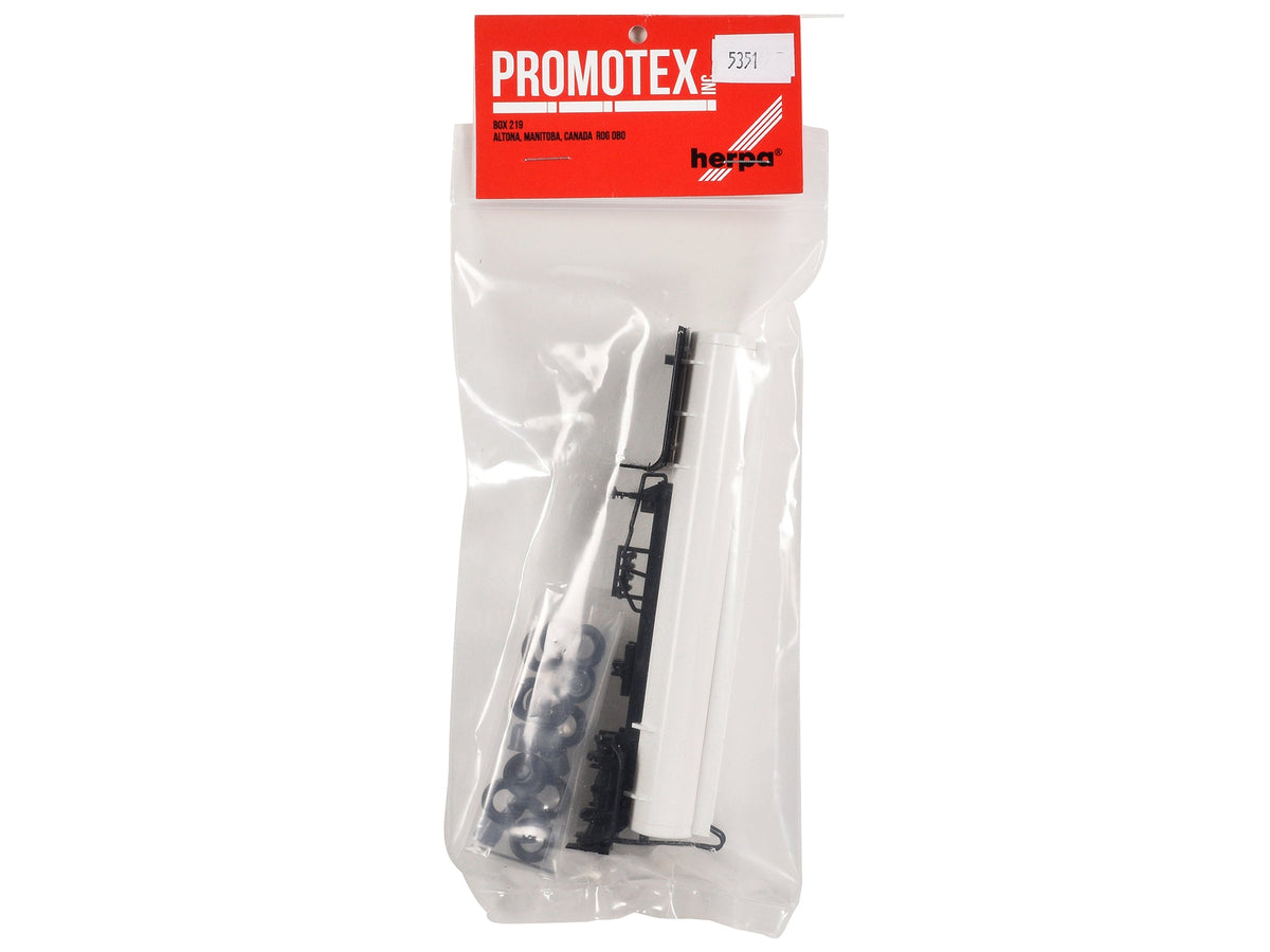 Tag-Axle Elliptical Tanker Trailer White 1/87 (HO) Plastic Model by Promotex-Promotex-ModelCars.com