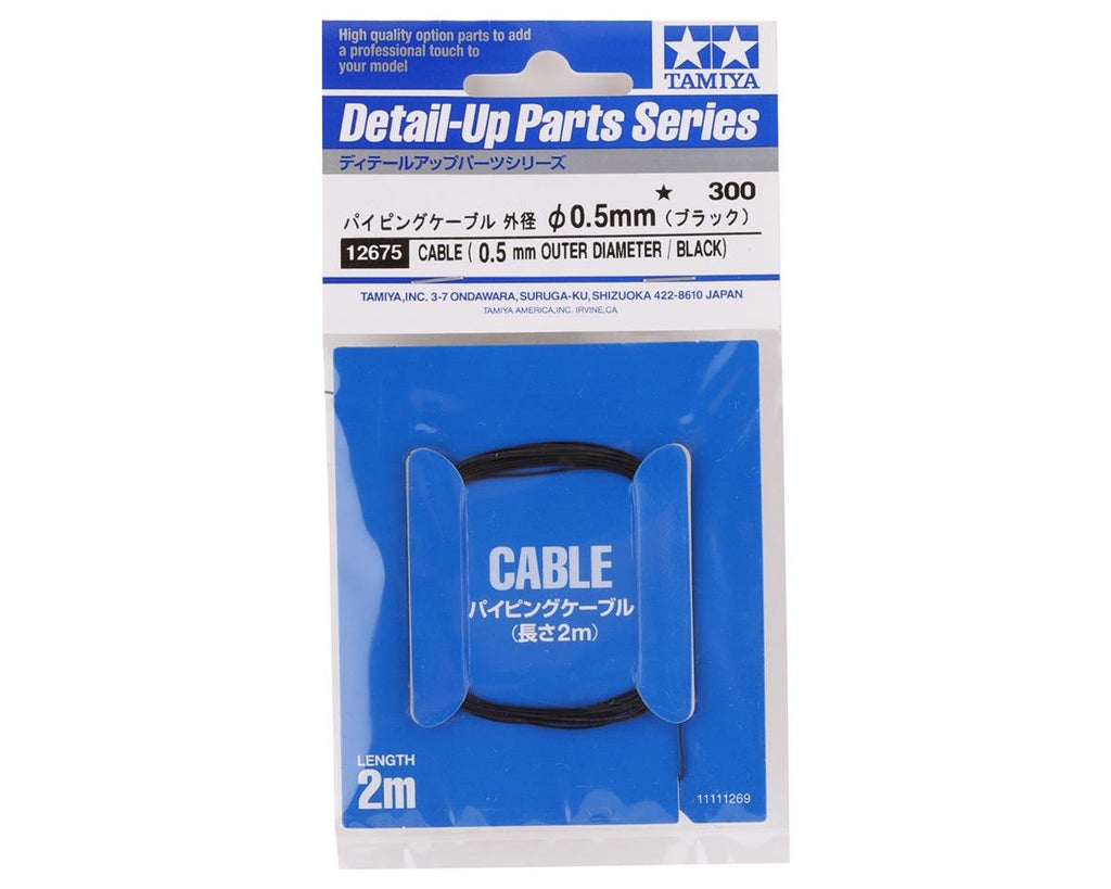 Tamiya 0.5mm Cable Wire (Black) (2000mm)