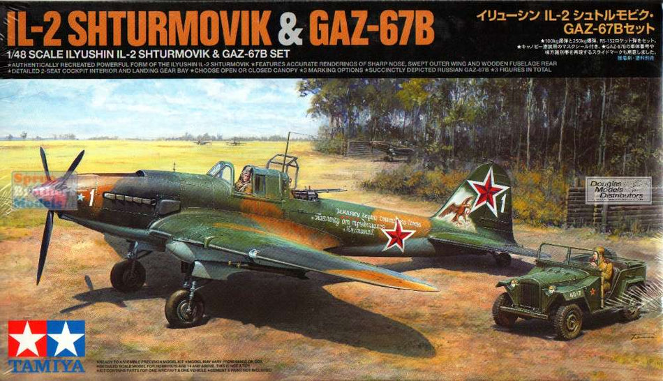 Tamiya - TAM25212 1:48 Tamiya IL-2 Stormovik & GAZ-67B