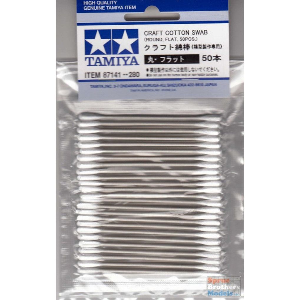Tamiya Craft Cotton Swabs (Round, Flat, 50pcs) - Item 87141