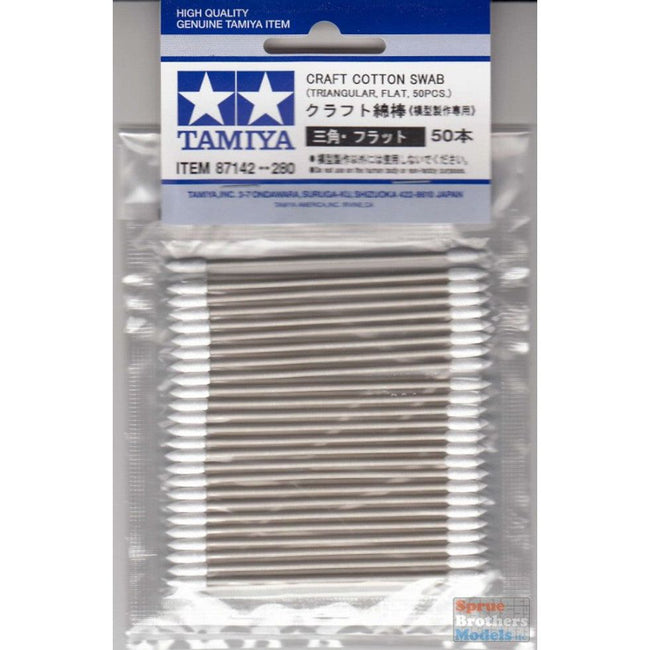 TAM87142 Tamiya Craft Cotton Swabs Triangular/Flat 50pcs