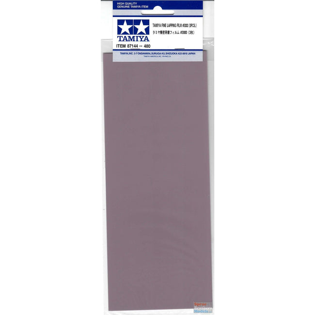 TAM87144 Tamiya Fine Lapping Film #3000 - 3pcs - Abrasive-Tamiya-ModelCars.com