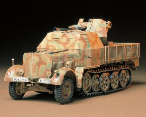 Tamiya 1/35 German 8ton Semi-Track 3.7cm Flak 37 Sd.kfz. 7/2 Armored Cab Type Plastic Model Kit-Tamiya-ModelCars.com