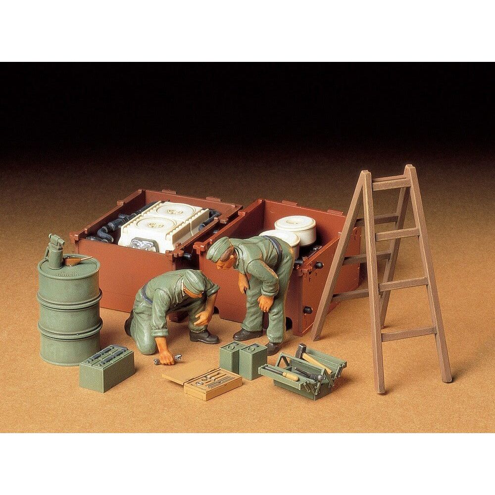 Tamiya 1/35 Scale German Tank Engine Maintenance Crew Set-Tamiya-ModelCars.com