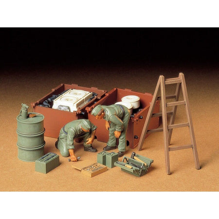 Tamiya 1/35 Scale German Tank Engine Maintenance Crew Set-Tamiya-ModelCars.com