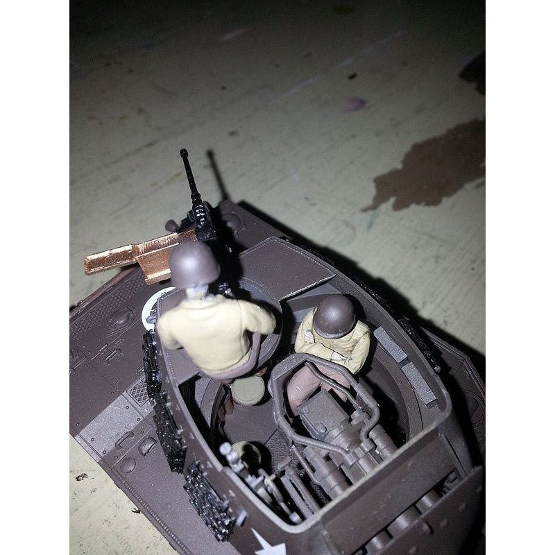 Tamiya 1/35 U.S. Howitzer Motor Carriage M8 "Awaiting Orders" Set (w/3 Figures) - Tamiya - ModelCars.com