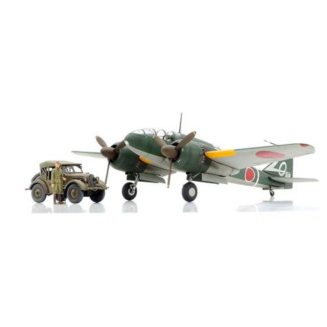 Tamiya 1/48 Mitsubishi Ki-46 III Type 100 & 4x4 Kurogane Plastic Vehicles Model Kit (Limited Edition)-Tamiya-ModelCars.com