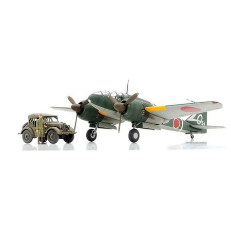 Tamiya 1/48 Mitsubishi Ki-46 III Type 100 & 4x4 Kurogane Plastic Vehicles Model Kit (Limited Edition)-Tamiya-ModelCars.com