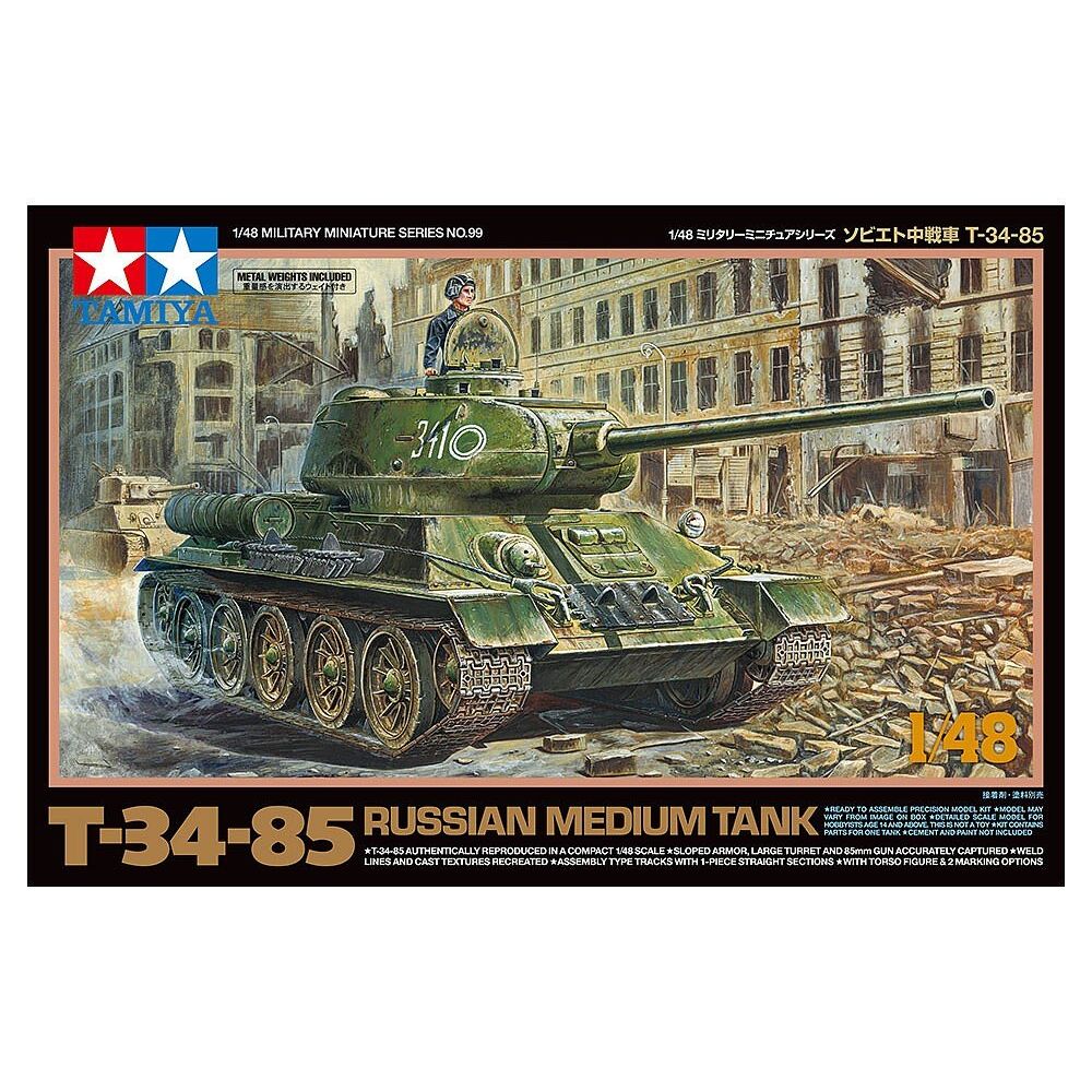 Tamiya 1/48 Russian Medium Tank T34 85-Tamiya-ModelCars.com