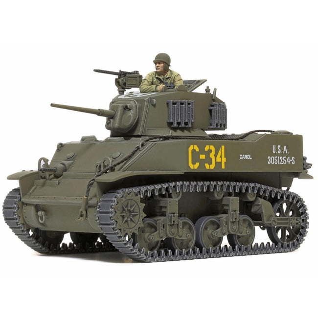 Tamiya 1/48 US light Tank M5A1 Stuart Plastic Model Kit-Tamiya-ModelCars.com