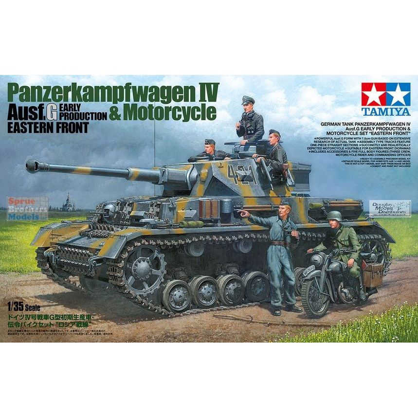 Tamiya - TAM25209 1:35 Tamiya Panzerkampfwagen IV Ausf.G Early & Motorcycle Eastern Front - Tamiya - ModelCars.com