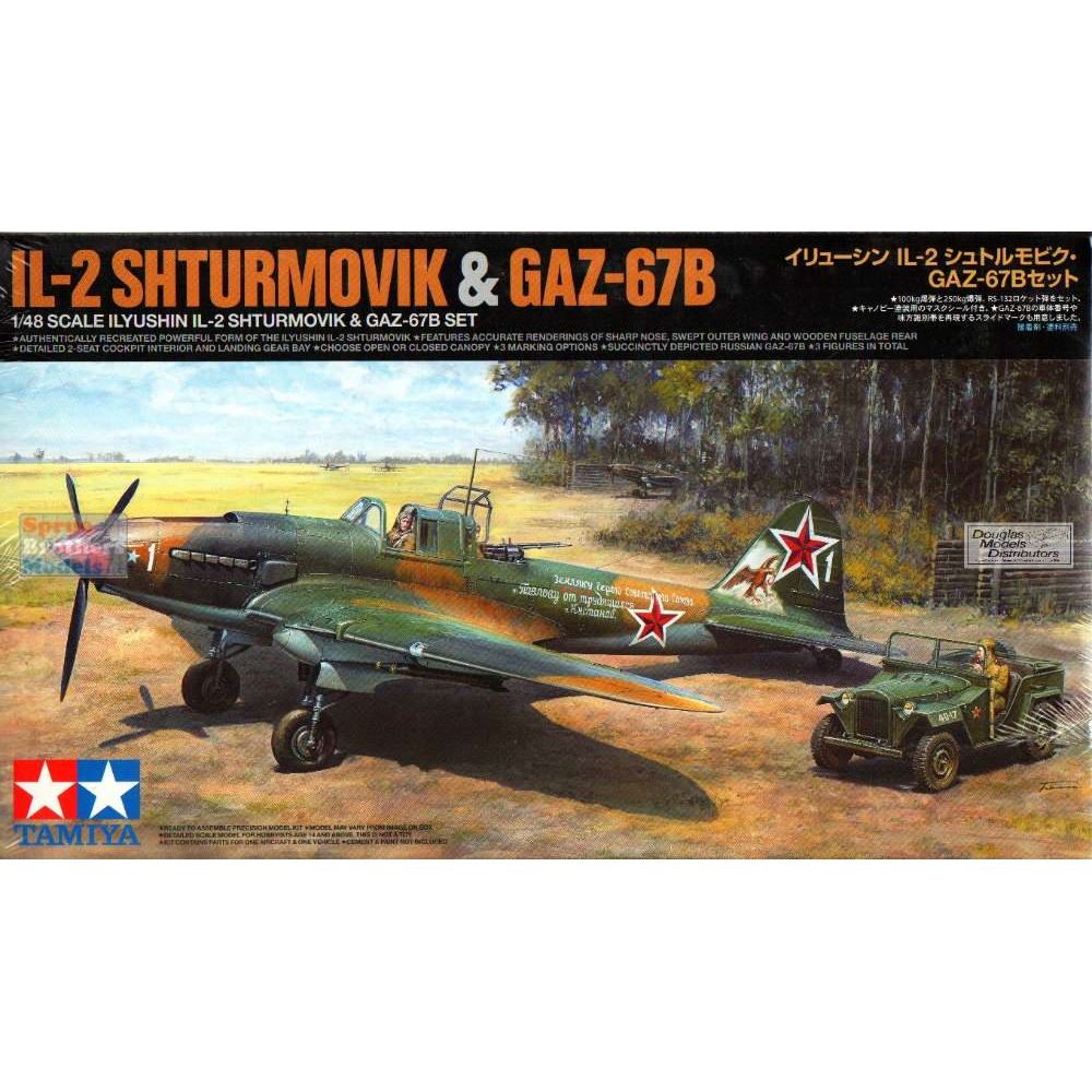 Tamiya - TAM25212 1:48 Tamiya IL-2 Stormovik & GAZ-67B-Tamiya-ModelCars.com