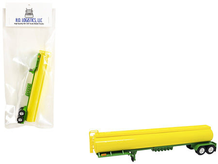 Tanker Trailer Yellow and Green 1/87 (HO) Scale Plastic Model by HO Logistics-HO Logistics Replicas-ModelCars.com