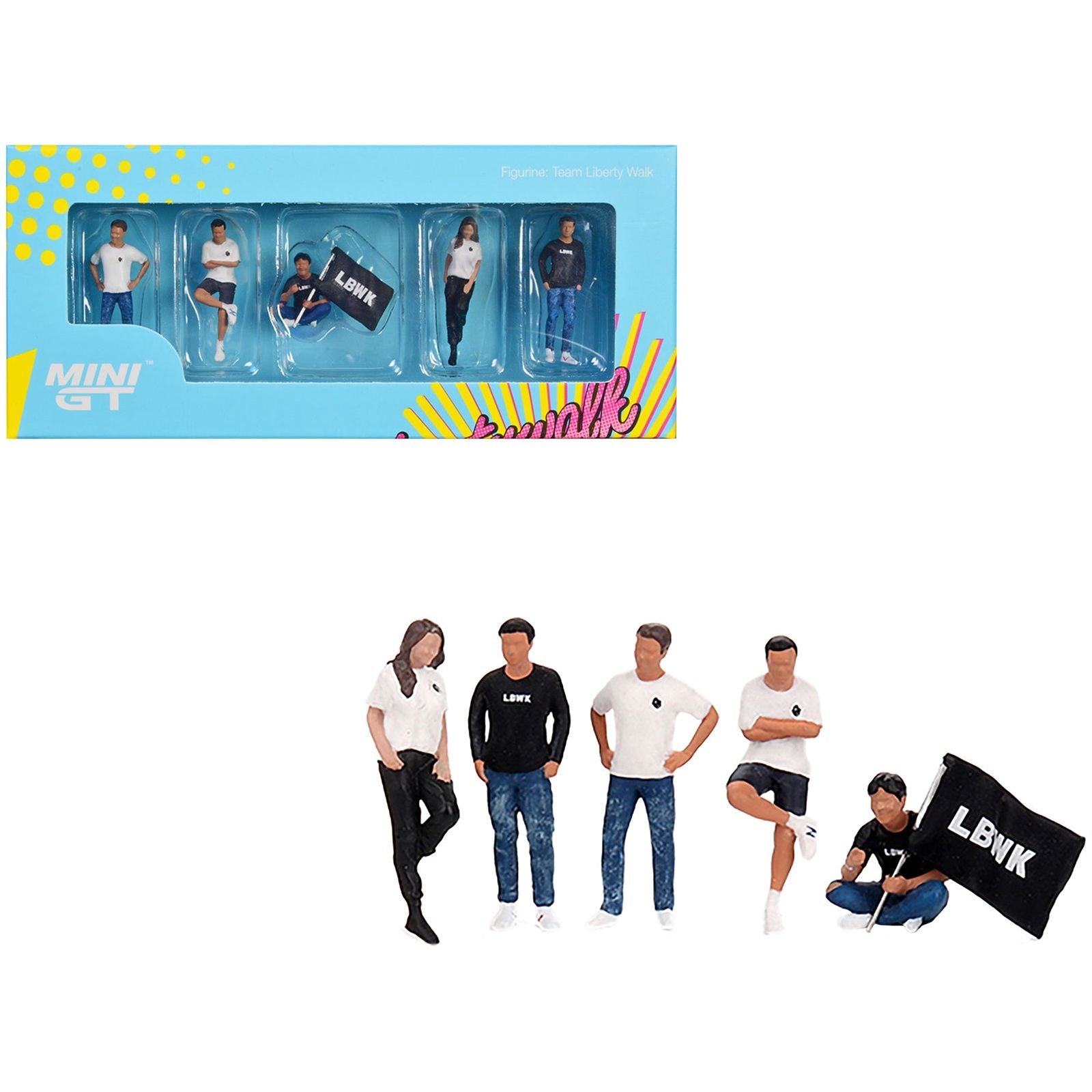 "Team Liberty Walk" 5 Piece Figure Set for 1/64 Scale Models by Mini GT - Mini GT - ModelCars.com