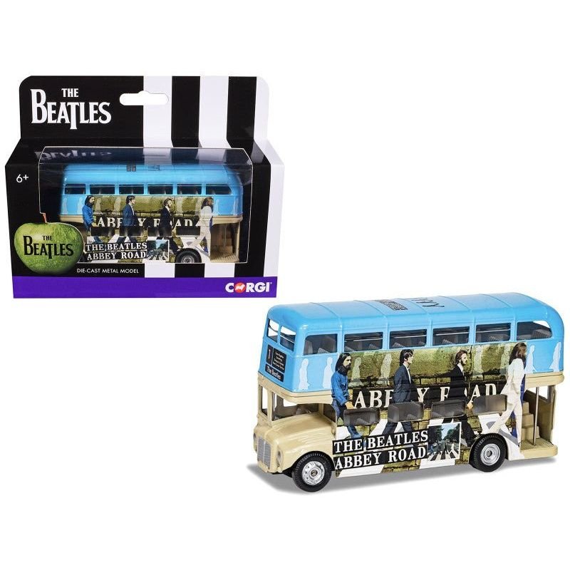 The Beatles London Double Decker Bus "Abbey Road" Blue and Beige Diecast Model Car by Corgi-Corgi-ModelCars.com