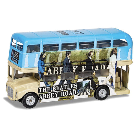 The Beatles London Double Decker Bus "Abbey Road" Blue and Beige Diecast Model Car by Corgi-Corgi-ModelCars.com