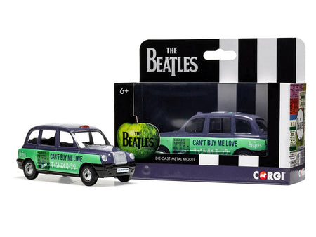 The Beatles London Taxi RHD (Right Hand Drive) "Can't Buy Me Love" Blue and Green with Graphics Diecast Model by Corgi-Corgi-ModelCars.com