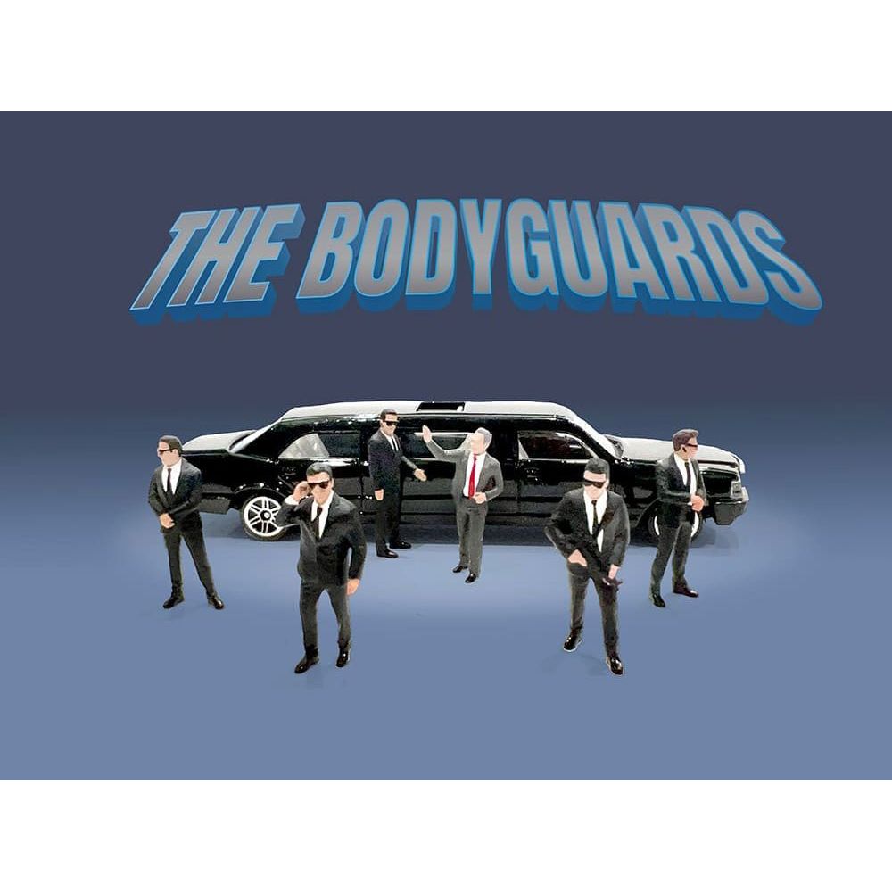 "The Bodyguards" 6 piece Diecast Figure Set Limited Edition for 1/64 Scale Models by American Diorama - American Diorama - ModelCars.com