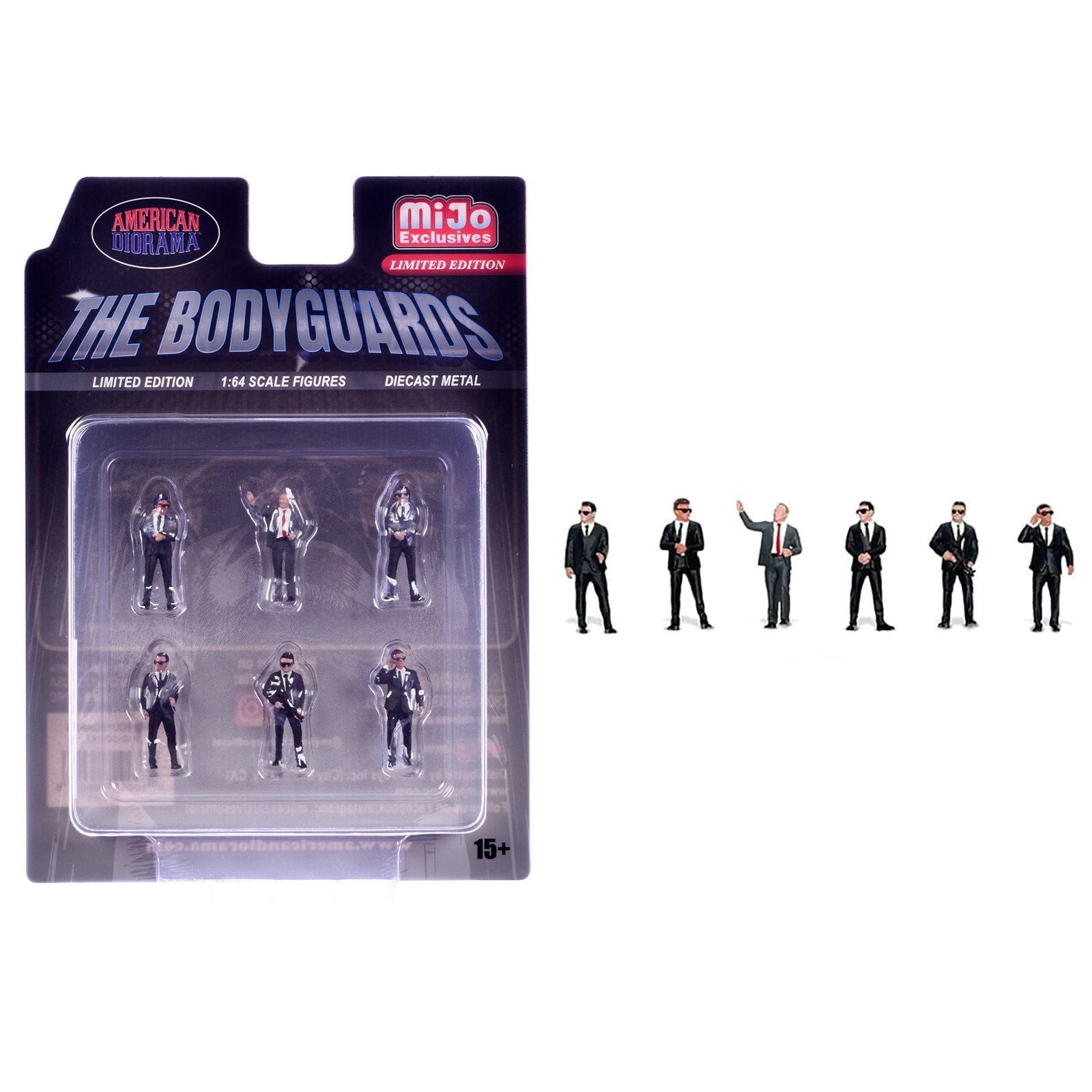 "The Bodyguards" 6 piece Diecast Figure Set Limited Edition for 1/64 Scale Models by American Diorama - American Diorama - ModelCars.com