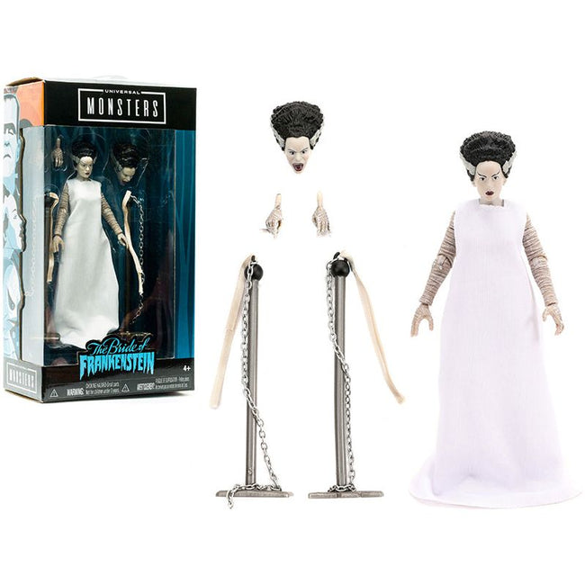 The Bride of Frankenstein 6" Moveable Figurine with Chains and Alternate Head and Hands "Universal Monsters" Series by Jada-Jada-ModelCars.com