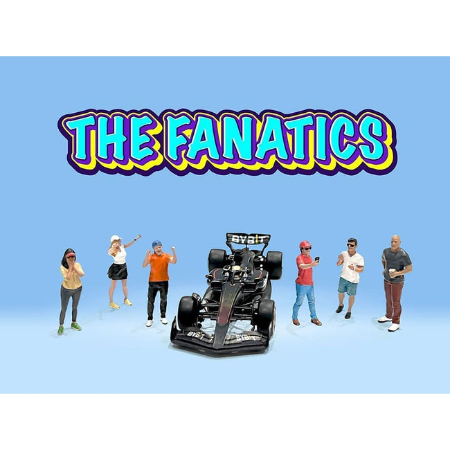 "The Fanatics" 6 piece Diecast Figure Set Limited Edition for 1/64 Scale Models by American Diorama - American Diorama - ModelCars.com