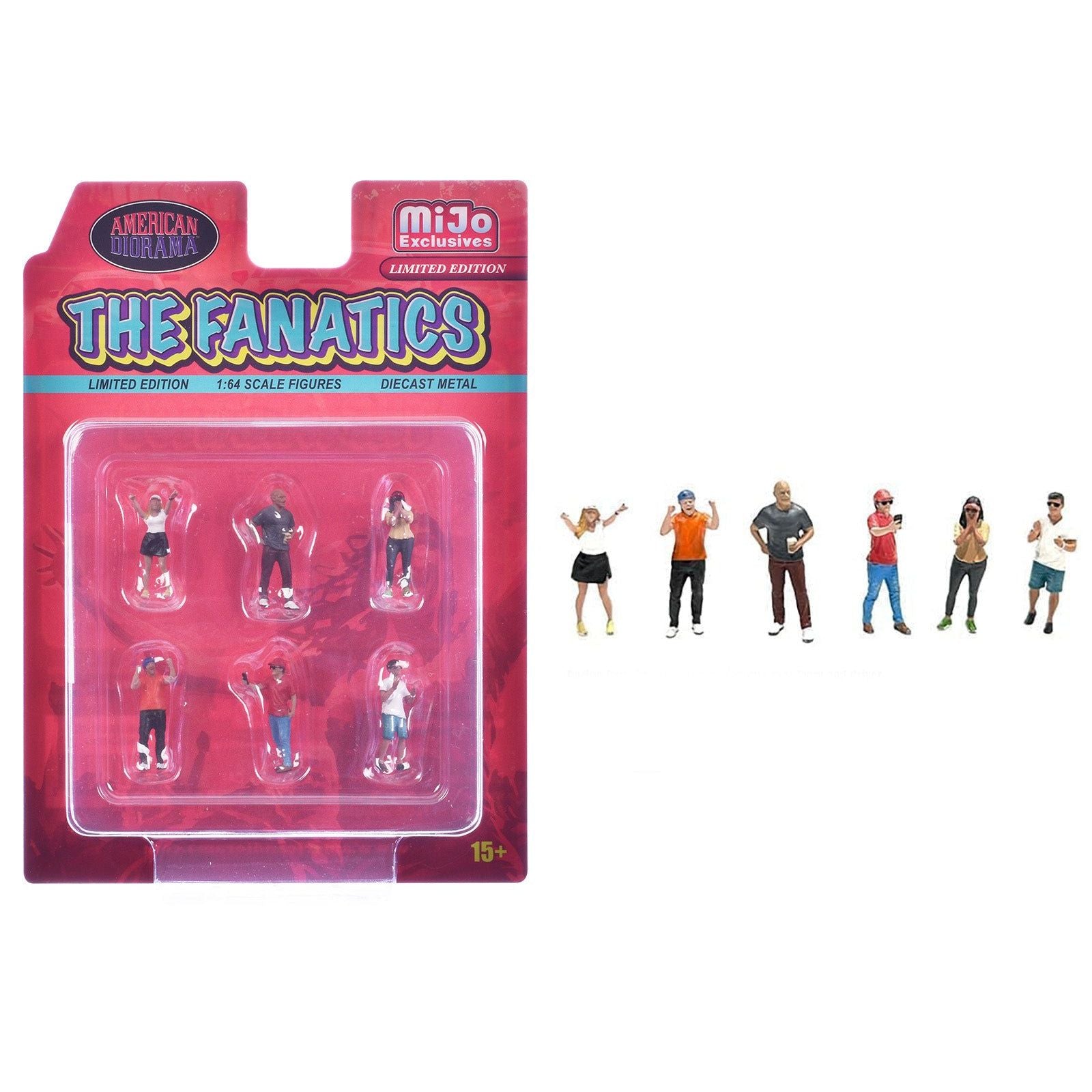 "The Fanatics" 6 piece Diecast Figure Set Limited Edition for 1/64 Scale Models by American Diorama - American Diorama - ModelCars.com