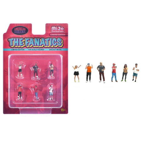 "The Fanatics" 6 piece Diecast Figure Set Limited Edition for 1/64 Scale Models by American Diorama - American Diorama - ModelCars.com