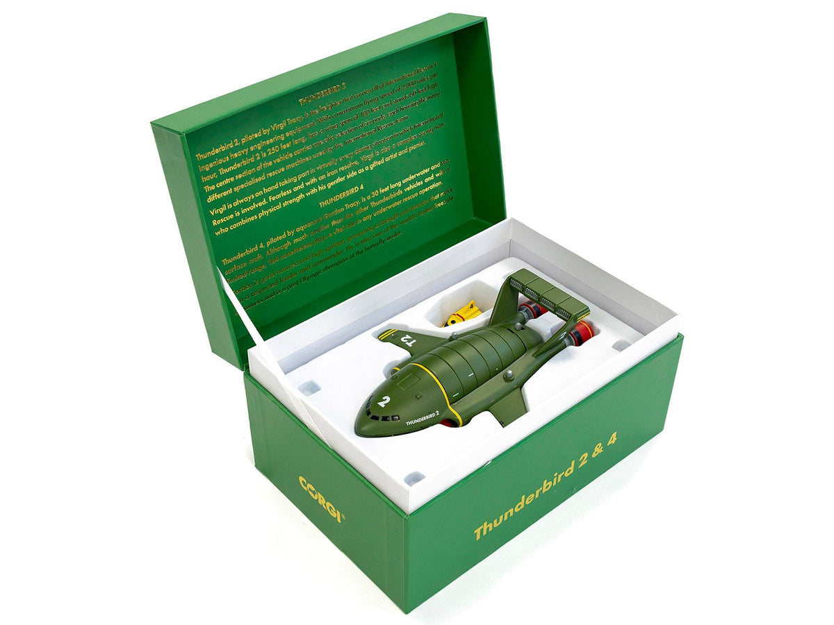 Thunderbird 2 Aircraft and Thunderbird 4 Submarine "Thunderbirds" (1965-1966) TV Series "F.A.B. Collection" Diecast Model by Corgi-Corgi-ModelCars.com
