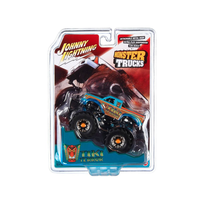"Tiki Terror" Monster Truck "Who do Voo Doo?" with Black Wheels "Monster Trucks" Series 1/64 Diecast Model by Johnny Lightning-Johnny Lightning-ModelCars.com