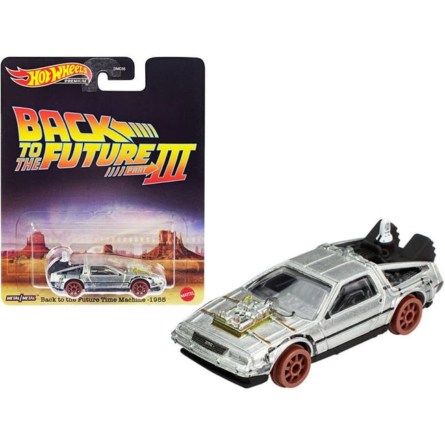 Time Machine (Railroad Version) Brushed Metal "Back to the Future Part III" (1990) Movie Diecast Model Car by Hot Wheels - Hotwheels - ModelCars.com