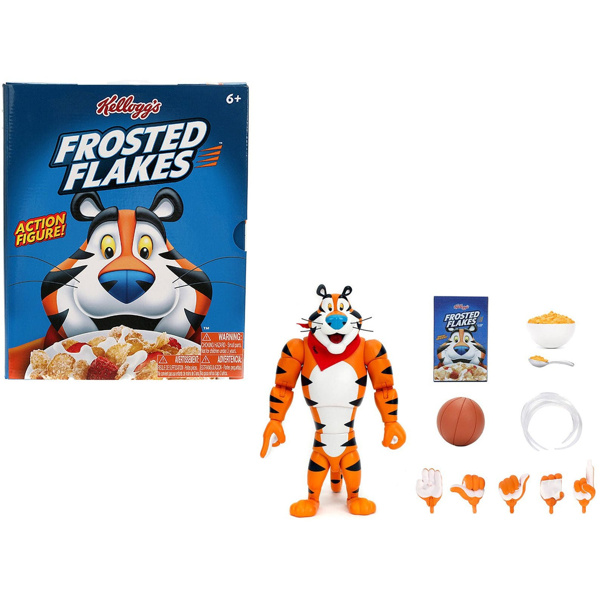 Tony the Tiger 6.75" Moveable Figure with Alternate Hands and Accessories "Kellogg's Frosted Flakes" Model by Jada-Jada-ModelCars.com