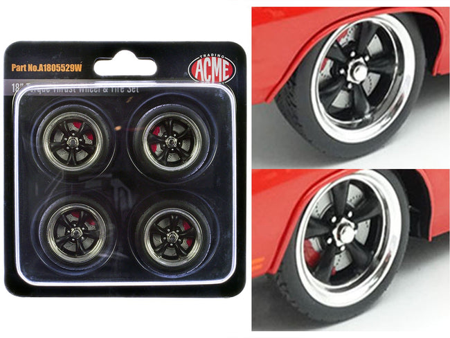 "Torque Thrust" 18" Wheel and Tire Set of 4 pieces for 1/18 Scale Models by ACME-Acme-ModelCars.com