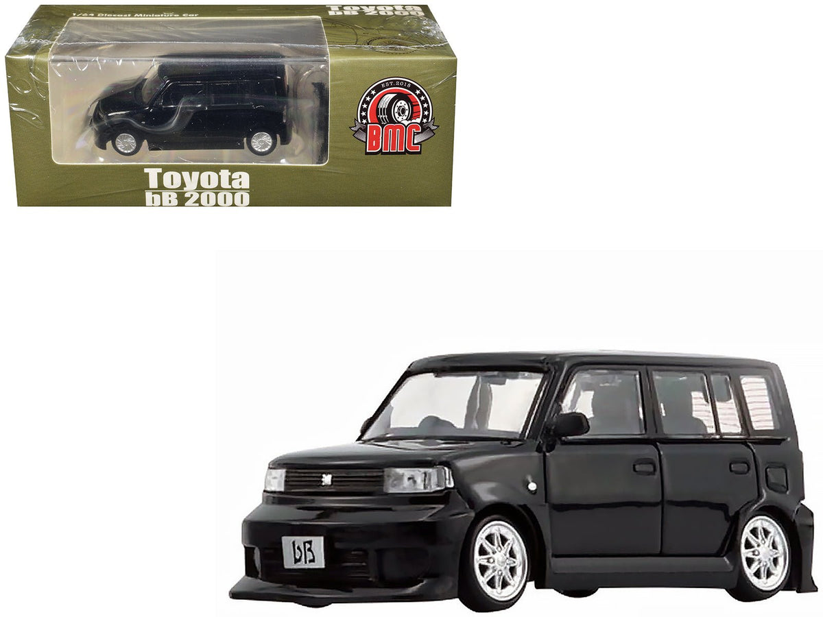 Toyota bB 2000 Van Black with Extra Accessories 1/64 Diecast Model Car by BM Creations-BM Creations-ModelCars.com